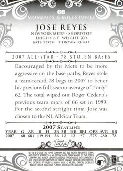 2008 Topps Moments & Milestones - Black #66-12 Jose Reyes Back