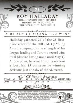 2008 Topps Moments & Milestones - Black #71-3 Roy Halladay Back