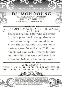2008 Topps Moments & Milestones - Black #99-12 Delmon Young Back