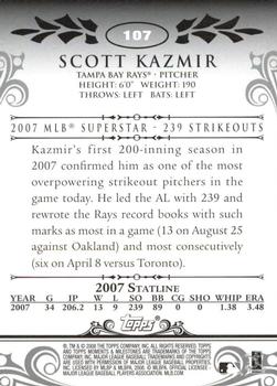 2008 Topps Moments & Milestones - Black #107-1 Scott Kazmir Back
