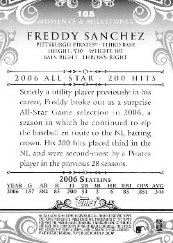 2008 Topps Moments & Milestones - Black #108-19 Freddy Sanchez Back