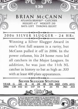 2008 Topps Moments & Milestones - Black #130-5 Brian McCann Back