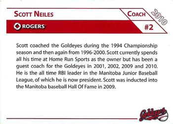 2010 Rogers Winnipeg Goldeyes SGA #NNO Scott Neiles Back