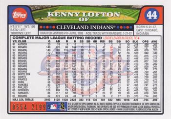 2008 Topps Opening Day - Gold #44 Kenny Lofton Back