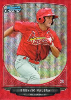 2013 Bowman Chrome - Prospects Red Wave Refractors #BCP167 Breyvic Valera Front
