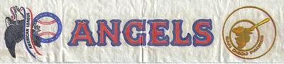 1969 Fleer Iron-Ons #NNO AL Logo / California Angels Script / San Diego Padres Logo Front