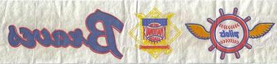 1969 Fleer Iron-Ons #NNO Seattle Pilots Logo / NL Logo / Atlanta Braves Script Back