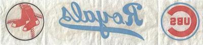 1969 Fleer Iron-Ons #NNO Chicago Cubs Logo / Kansas City Royals Script / Boston Red Sox Logo Back