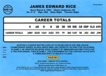 2020 Donruss Optic - Retro 1986 Gold #R86-18 Jim Rice Back