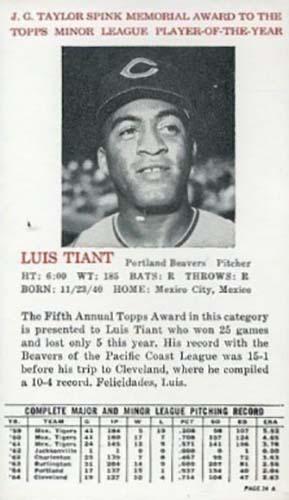 1964 Topps Rookie All Star Banquet #34A Luis Tiant Front