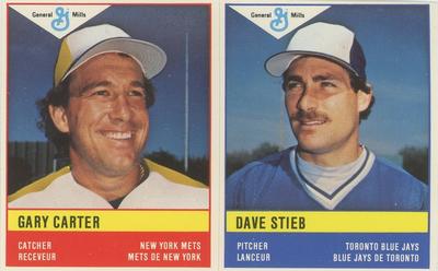 1985 General Mills Stickers - Panels #NNO Gary Carter / Dave Stieb Front