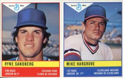 1985 General Mills Stickers - Panels #NNO Ryne Sandberg / Mike Hargrove Front