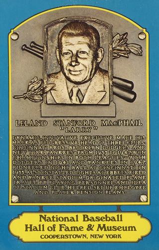 1978 Dexter Press Hall of Fame Postcards #NNO Larry MacPhail Front