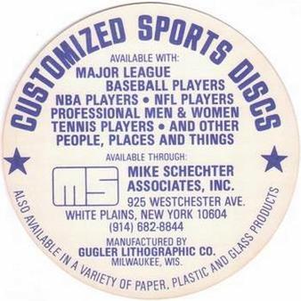 1977 MSA Customized Sports Discs #NNO Dave LaRoche Back