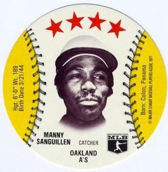 1977 MSA Customized Sports Discs #NNO Manny Sanguillen Front