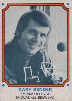 1975 WTMJ Milwaukee Brewers Broadcasters #2 Gary Bender Front