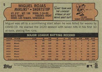 2021 Topps Heritage #9 Miguel Rojas Back