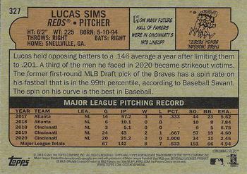 2021 Topps Heritage #327 Lucas Sims Back