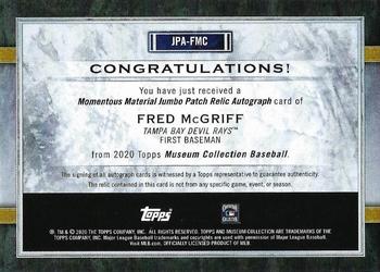 2020 Topps Museum Collection - Momentous Material Jumbo Patch Autographs #JPA-FMC Fred McGriff Back