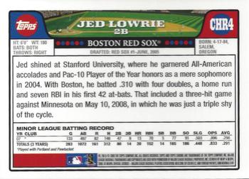 2008 Topps Updates & Highlights - Chrome #CHR4 Jed Lowrie Back