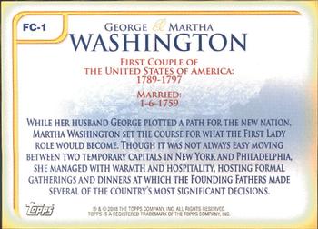 2008 Topps Updates & Highlights - First Couples #FC-1 George Washington / Martha Washington Back