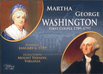 2008 Topps Updates & Highlights - First Couples #FC-1 George Washington / Martha Washington Front