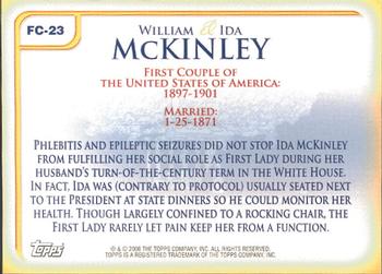 2008 Topps Updates & Highlights - First Couples #FC-23 William McKinley / Ida McKinley Back