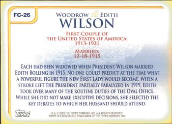 2008 Topps Updates & Highlights - First Couples #FC-26 Woodrow Wilson / Edith Wilson Back