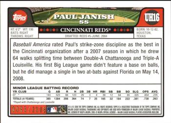 2008 Topps Updates & Highlights - Gold #UH16 Paul Janish Back