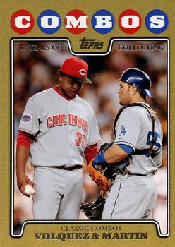 2008 Topps Updates & Highlights - Gold #UH94 Edinson Volquez / Russell Martin Front