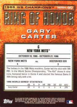 2008 Topps Updates & Highlights - Ring of Honor: 1986 New York Mets #MRH-GC Gary Carter Back