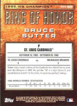 2008 Topps Updates & Highlights - Ring of Honor: World Series Champions #RH-BS Bruce Sutter Back