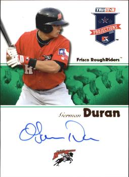 2008 TriStar PROjections - Autographs Green #286 German Duran Front