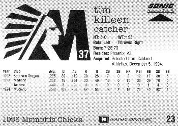 1995 Sonic Memphis Chicks #23 Tim Killeen Back