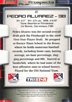 2008 TriStar Prospects Plus - Green #2 Pedro Alvarez Back