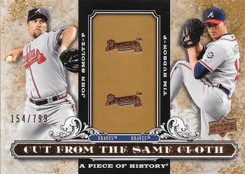 2008 Upper Deck A Piece of History - Cut From the Same Cloth #CSC-HS John Smoltz / Tim Hudson Front