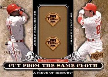 2008 Upper Deck A Piece of History - Cut From the Same Cloth #CSC-RU Jimmy Rollins / Chase Utley Front