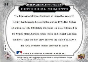 2008 Upper Deck A Piece of History - Silver #193 International Space Station Back