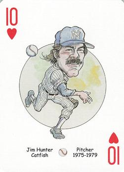 2005 Hero Decks New York Yankees Baseball Heroes Playing Cards (1st Edition) #10♥ Catfish Hunter Front