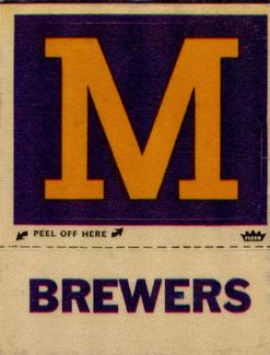 1971 Fleer Official Major League Patches #NNO Milwaukee Brewers Monogram Front