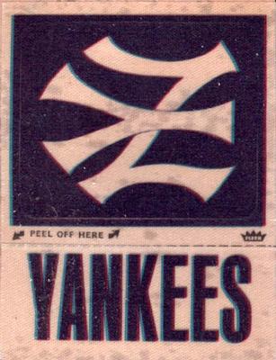 1972 Fleer Official Major League Patches #NNO New York Yankees Monogram Front