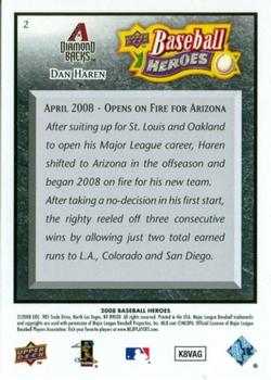 2008 Upper Deck Baseball Heroes - Black #2 Dan Haren Back