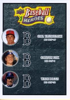 2008 Upper Deck Baseball Heroes - Black #187 Carl Yastrzemski / Carlton Fisk / Wade Boggs Front