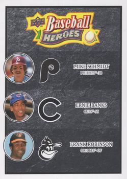 2008 Upper Deck Baseball Heroes - Black #195 Mike Schmidt / Ernie Banks / Frank Robinson Front