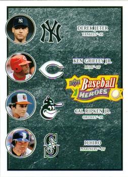 2008 Upper Deck Baseball Heroes - Black #196 Derek Jeter / Ken Griffey Jr. / Cal Ripken Jr. / Ichiro Front