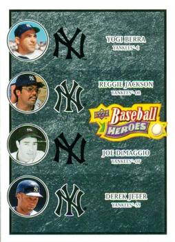 2008 Upper Deck Baseball Heroes - Black #197 Yogi Berra / Reggie Jackson / Joe DiMaggio / Derek Jeter Front