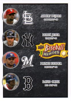 2008 Upper Deck Baseball Heroes - Black #200 Albert Pujols / Derek Jeter / Prince Fielder / David Ortiz Front