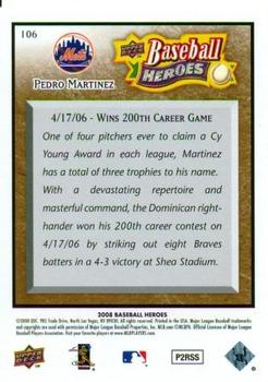 2008 Upper Deck Baseball Heroes - Brown #106 Pedro Martinez Back