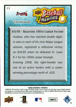 2008 Upper Deck Baseball Heroes - Light Blue #13 Tim Hudson Back