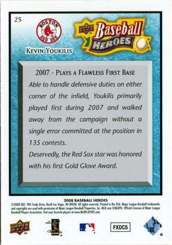 2008 Upper Deck Baseball Heroes - Light Blue #25 Kevin Youkilis Back